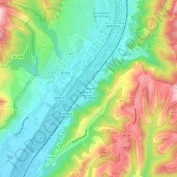Topografische kaart La Manda, hoogte, reliëf