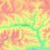Topografische kaart Lhodrak, hoogte, reliëf