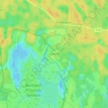 Topografische kaart Sonnenwald, hoogte, reliëf