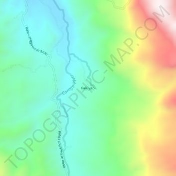 Topografische kaart Kaluyapi, hoogte, reliëf