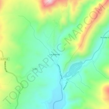 Topografische kaart Las Palmas, hoogte, reliëf