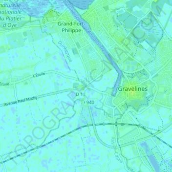 Topografische kaart Le Cochon Noir, hoogte, reliëf