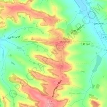 Topografische kaart Saint-Martin, hoogte, reliëf