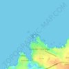Topografische kaart Cabo Cebes, hoogte, reliëf