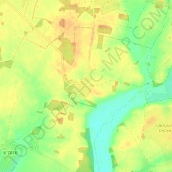 Topografische kaart Krams, hoogte, reliëf
