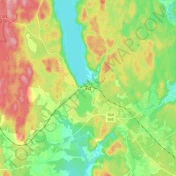 Topografische kaart Ed, hoogte, reliëf