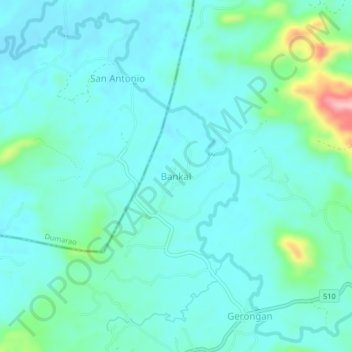 Topografische kaart Bankal, hoogte, reliëf