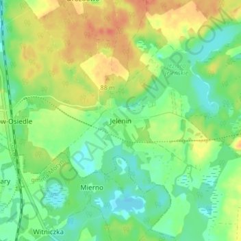 Topografische kaart Gellen, hoogte, reliëf