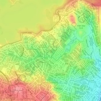 Topografische kaart Payatas B, hoogte, reliëf