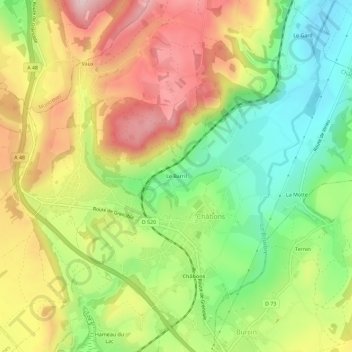 Topografische kaart Le Barril, hoogte, reliëf