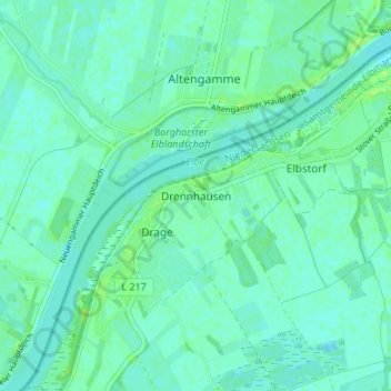 Topografische kaart Drennhausen, hoogte, reliëf