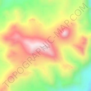 Topografische kaart Cerro Pabellon, hoogte, reliëf