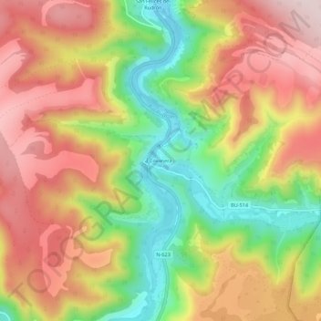 Topografische kaart Covanera, hoogte, reliëf