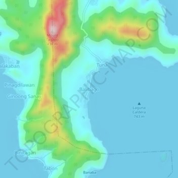 Topografische kaart Balibago, hoogte, reliëf