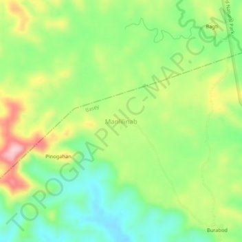 Topografische kaart Manlilinab, hoogte, reliëf