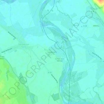 Topografische kaart Les Terriens, hoogte, reliëf