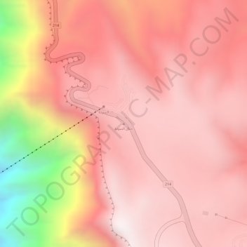 Topografische kaart Mt. Souda, hoogte, reliëf