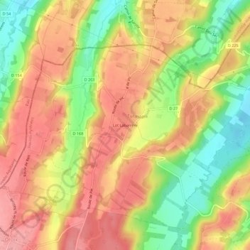 Topografische kaart Lot Labarrère, hoogte, reliëf