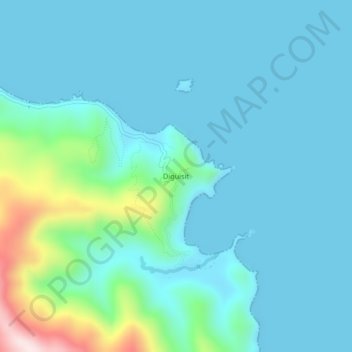 Topografische kaart Diguisit, hoogte, reliëf