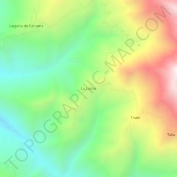 Topografische kaart La Loma, hoogte, reliëf