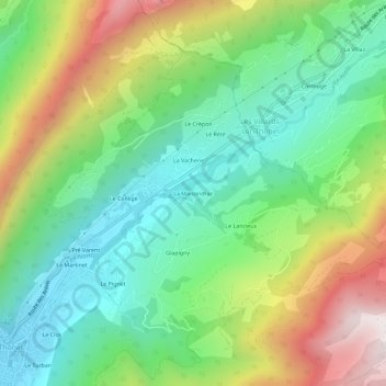 Topografische kaart La Maisondraz, hoogte, reliëf