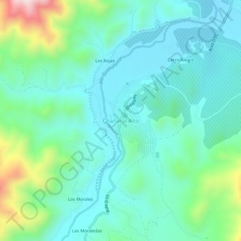 Topografische kaart Chañaral Alto, hoogte, reliëf