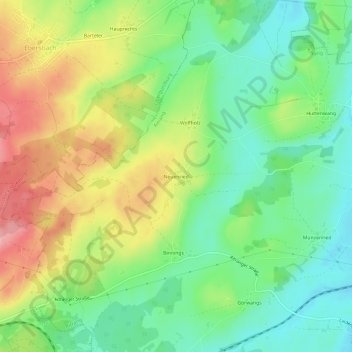 Topografische kaart Neuenried, hoogte, reliëf