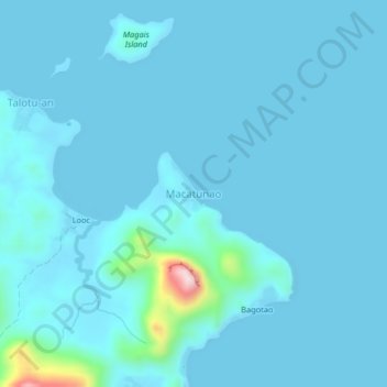 Topografische kaart Macatunao, hoogte, reliëf