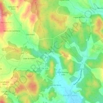 Topografische kaart Engenhos, hoogte, reliëf