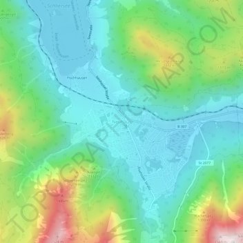Topografische kaart Neuhaus, hoogte, reliëf