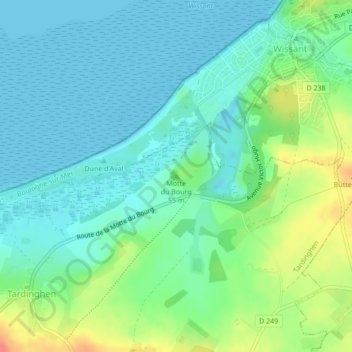 Topografische kaart Motte du Bourg, hoogte, reliëf