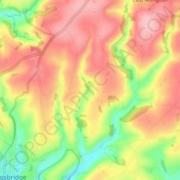 Topografische kaart Goveton, hoogte, reliëf