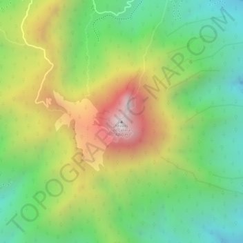 Topografische kaart Nevado de Colima, hoogte, reliëf