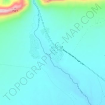 Topografische kaart Tilicht, hoogte, reliëf