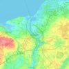 Topografische kaart Rostock, hoogte, reliëf