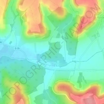 Topografische kaart Le Plesnoy, hoogte, reliëf