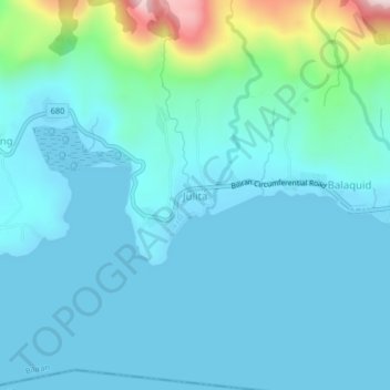 Topografische kaart Julita, hoogte, reliëf