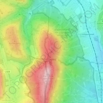 Topografische kaart Lippische Velmerstot, hoogte, reliëf