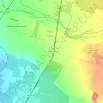 Topografische kaart Vista Hermosa, hoogte, reliëf