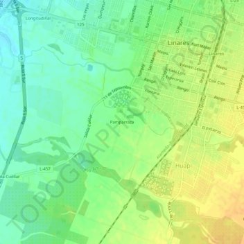 Topografische kaart Pamparraza, hoogte, reliëf