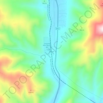 Topografische kaart Winton, hoogte, reliëf