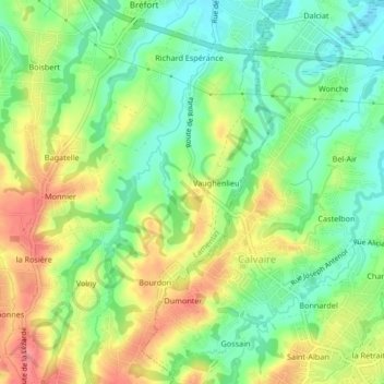 Topografische kaart Routa, hoogte, reliëf