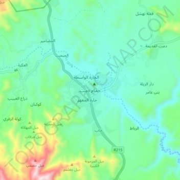 Topografische kaart Hammam Damt, hoogte, reliëf