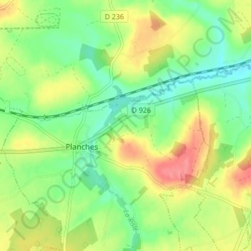 Topografische kaart La Haie, hoogte, reliëf