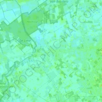 Topografische kaart Zwaanaarde, hoogte, reliëf