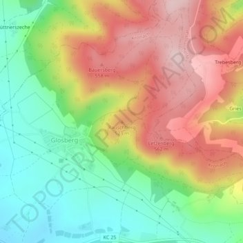 Topografische kaart Rauschberg, hoogte, reliëf