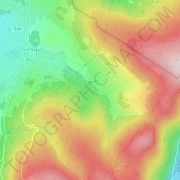 Topografische kaart L'Epaxe, hoogte, reliëf