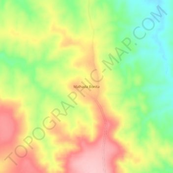 Topografische kaart Malhada Bonita, hoogte, reliëf