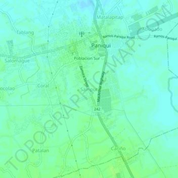 Topografische kaart Samput, hoogte, reliëf