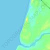 Topografische kaart Jampore Beach, hoogte, reliëf